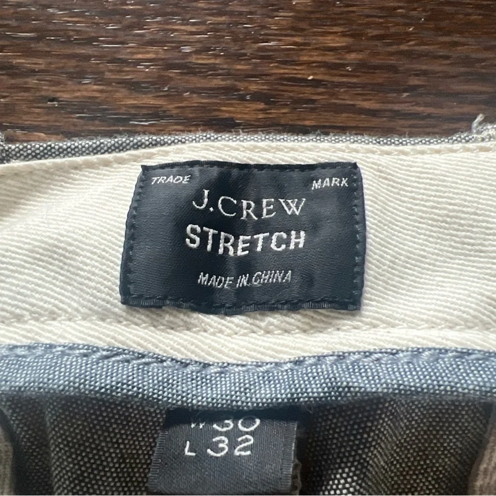 Men J.Crew Thompson Tapered Chino Pants Bottoms Heathered Stretch W30 L32 Grey